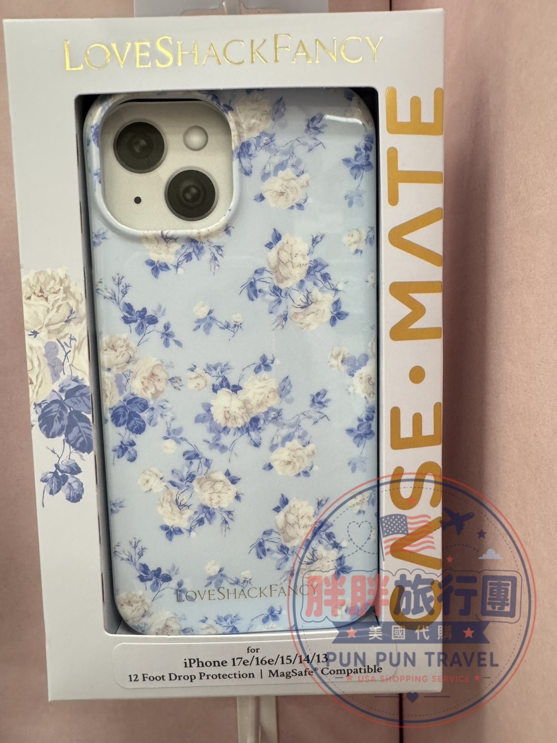LoveShackFancy MagSafe 手機殼・藍玫瑰花園款